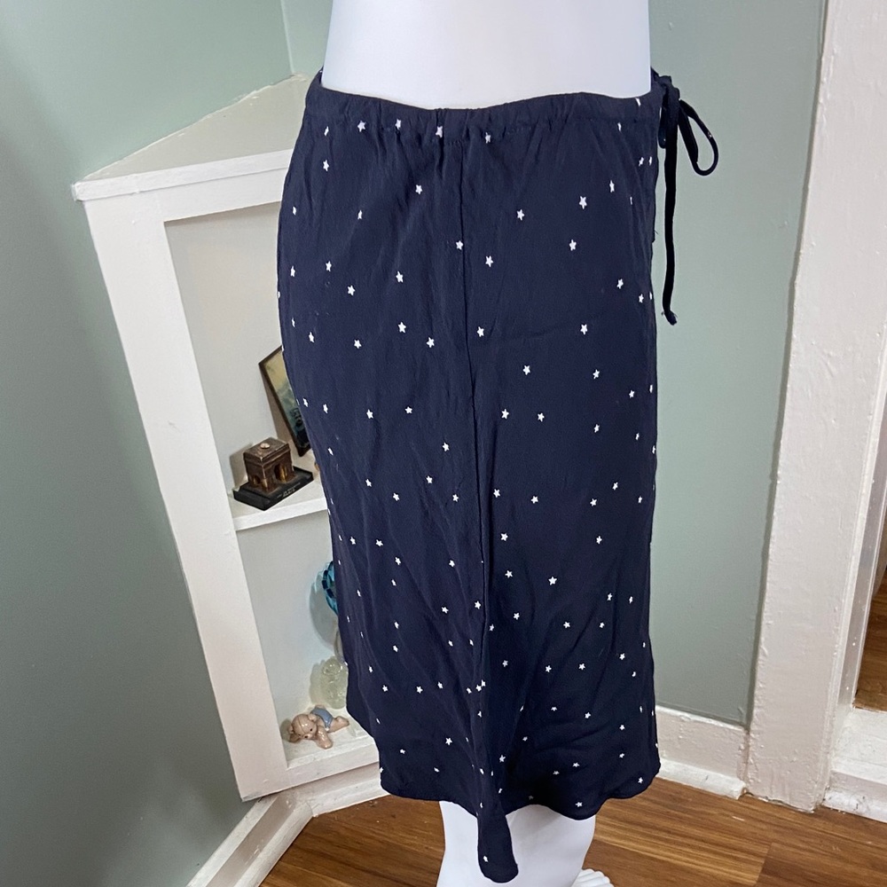 Madewell Drawstring Mini Slip Skirt Night Stars Dark Blue-Black Size 4 Small - Picture 6 of 9